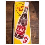 Triple AAA Root Beer Tin Advertising Sign