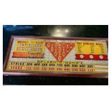Wood Framed 1963 Chicago Coin Strike Ball Shuffle Bowler Arcade Game Sign