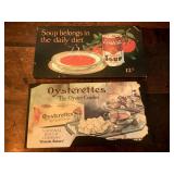 Trolleys Cardboard Signs 1920s Campbells Tomato Soup, Nabisco Oysterettes