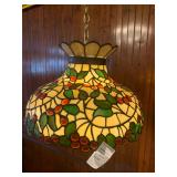 Tiffany-Style Leaded Stained Glass Pendant Ceiling Light W:Cherry Tree:Leaf Des