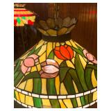Tiffany-Style Leaded Stained Glass Pendant Ceiling Light W:Tulip Floral Design