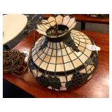 Tiffany-Style Leaded Stained Glass Pendant Chandelier W:Grape Motif