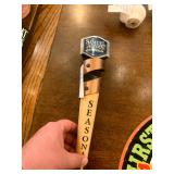 Samuel Adams Seasonal Beer Tap Handle W:Copper Ribbon Design:Wood Base