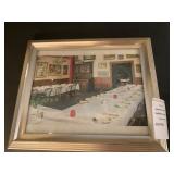 Framed Postcard Wall Art Interior of Old Europe Restaurant & Rathskeller In D.C.