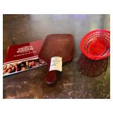 1 Wooden Bread Serving Paddle Board, & 1 Ed Plastic Basket, 1 SW Menu (1)