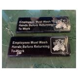 Employees Must Wash Hands Before Returning To Work Black & White Plastic Signs