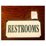 Replica Metal Payment Marker Sign Restrooms