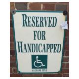 Reserved for Handicapped Metal Parking Sign 3