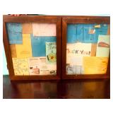 Wooden Display Case W Handwritten Notes, Drawings & Thank You to SW