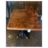 Cast Iron Bistro Table W Rectangle Dark Oak Top