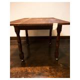 Dark Oak Draw-Leaf Rolling Dining Table 