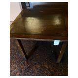 Dark Oak Mission-Style Rolling Dining Table