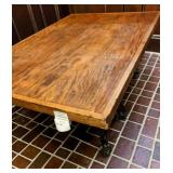 Light Oak Dining Table W Trestle Base (1)
