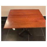 Mahogany Cafe Table W Four-Prong Steel Base 