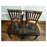 Eagle Chair, Inc Slat-Back Wood Restaurant Dining Schoolhouse Chairs (Set of 2)