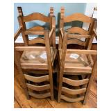 Slat-Back Wood Restaurant Dining Schoolhouse Chairs (Set of 4) (1)