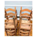 Slat-Back Wood Restaurant Dining Schoolhouse Chairs (Set of 4) (8)