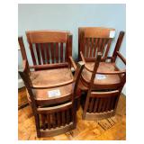 Slat-Back Wood Restaurant Dining Schoolhouse Chairs (Set of 4) (9)