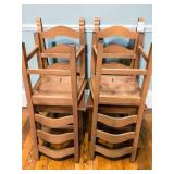 Slat-Back Wood Restaurant Dining Schoolhouse Chairs (Set of 4)