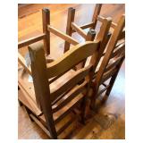 Wood Ladderback Dining Chair & Slat Back Chair Set (2)