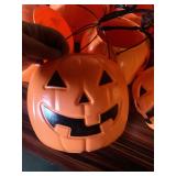 Plastic Blow Mold Jack O Lantern Halloween Candy Pails