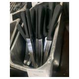 Black Handled Stainless Steel Steak Knife Lot 