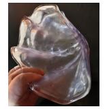 Freeform Art Glass Clear:Purple Centerpiece Bowls 