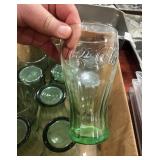 Green Coca-Cola Drinking Glass Lot of 14