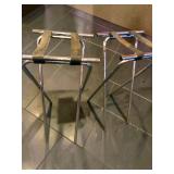 Industrial Tubular Steel Folding Restaurant Tray Stands (Lot of 2) 2
