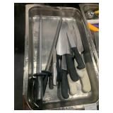 Kitchen Knives & Honing Steel Professional Cutlery Lot