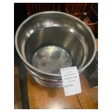 Large Stainless Steel Bain Marie Stackable Food Storage Pot (Lot of 4)