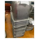 Square Stainless Steel Steam Table Pans (Lot of 14)