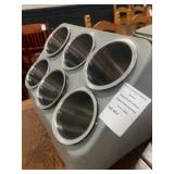 SS Flatware Cylinder Utensil Organizer:Dispenser