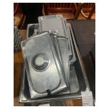 Stainless Steel Rectangular Steam Table Pan Covers:Lids (Lot of 9)