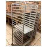 Commercial-Grade Aluminum Mobile Speed Bread Tray Rack Cart