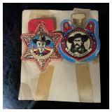1950s Tin Lithograph Cereal Prize Badges - Hopalong Cassidy & Wild Bill Hickok 1950s Tin Lithograph Cereal Prize Badges - Hopalong Cassidy & Wild Bill Hickok