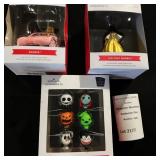 Hallmark Ornament Lot - The Nightmare Before Christmas Mini Ornaments, Barbie Hallmark Ornament Lot - The Nightmare Before Christmas Mini Ornaments, Barbie