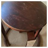 Alvar Aalto Style Bentwood Framed Wooden Crutch Stool W Round Seat Alvar Aalto Style Bentwood Framed Wooden Crutch Stool W Round Seat