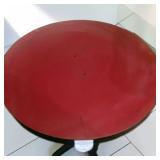 Commercial Red Cafe Table W Black T Mold Edge & Black Cast Iron Pedestal Base copy 6 Commercial Red Cafe Table W Black T Mold Edge & Black Cast Iron Pedestal Base copy 6
