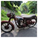 1957 Maroon & Silver BSA C12 250cc Motorcycle Manufactured In Great Britain