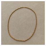 Monet Gold Tone Twisted Link Rope Chain Necklace (Stamped)