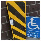Type 3 Object Marker (OM3-L) Traffic Sign & Blue Handicapped Parking Sign