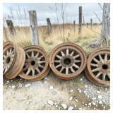 Antique Metal Frame Wood Spoke Ford Model T Wheel Lot of 2