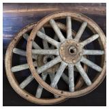 Antique Metal Frame:Wood Spoke Ford Model T Wheel Lot of 2