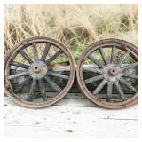 Antique Wood Metal Spoke Ford Model T Wheel Lot of 2 (1)