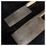 Three Rams Chinese Cleaver & Hand-Forged Carbon Steel Cleaver W:Ornate Handle