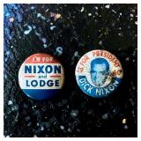 1960 US Presidential Campaign Pinback Buttons Richard Nixon & Henry Cabot Lodge