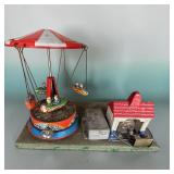 Blomer & Schuler Tin Wind-Up Carousel Toy Made in West Germany