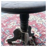 Antique Victorian Adjustable Wood Piano Stool W Tripod Base