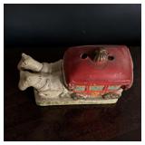 Japanese Ceramic Horse-Drawn Carriage Incense Burner Figurine